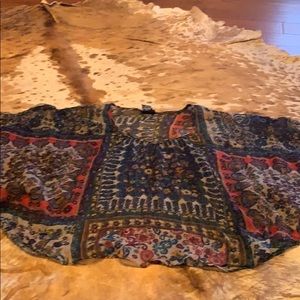 Sheer poncho style blouse